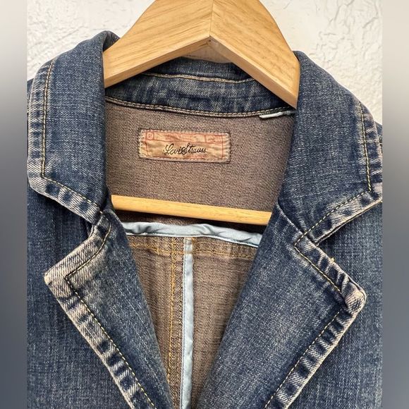 Levis Strauss Signature Denim Jacket Womens Small Fitted Jeans Blazer Coat Blue - Picture 2 of 7